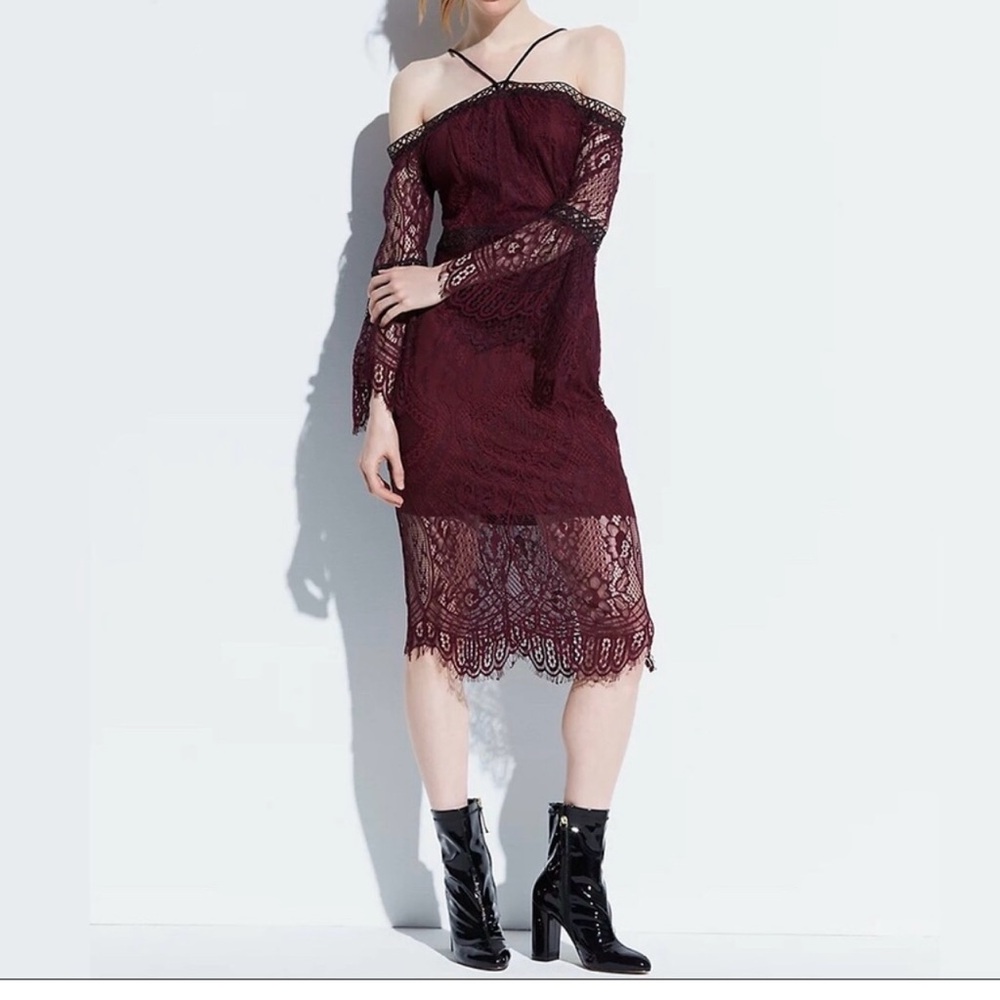 K/Lab Red Off-Shoulder Sheath Dress Cocktail